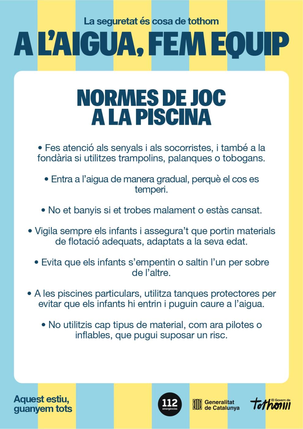 Normes de joc a la piscina i a l'aigua